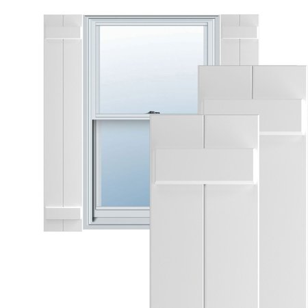 True Fit PVC Two Board Joined Board-n-Batten Shutters, Unfinished, 10 3/4W X 37H